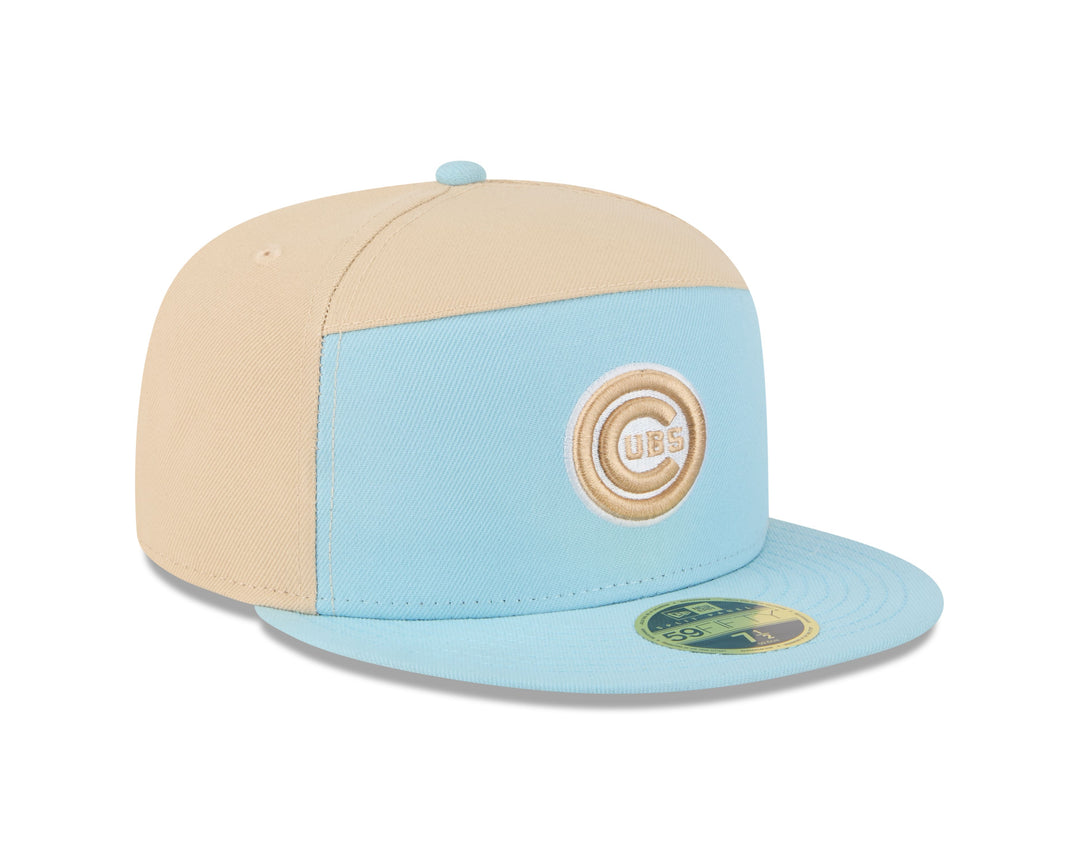 Chicago Cubs Logo 2-Tone Color Pack 59FIFTY Blue Tan Cap by New Era Caps NEW ERA CAP COMPANY