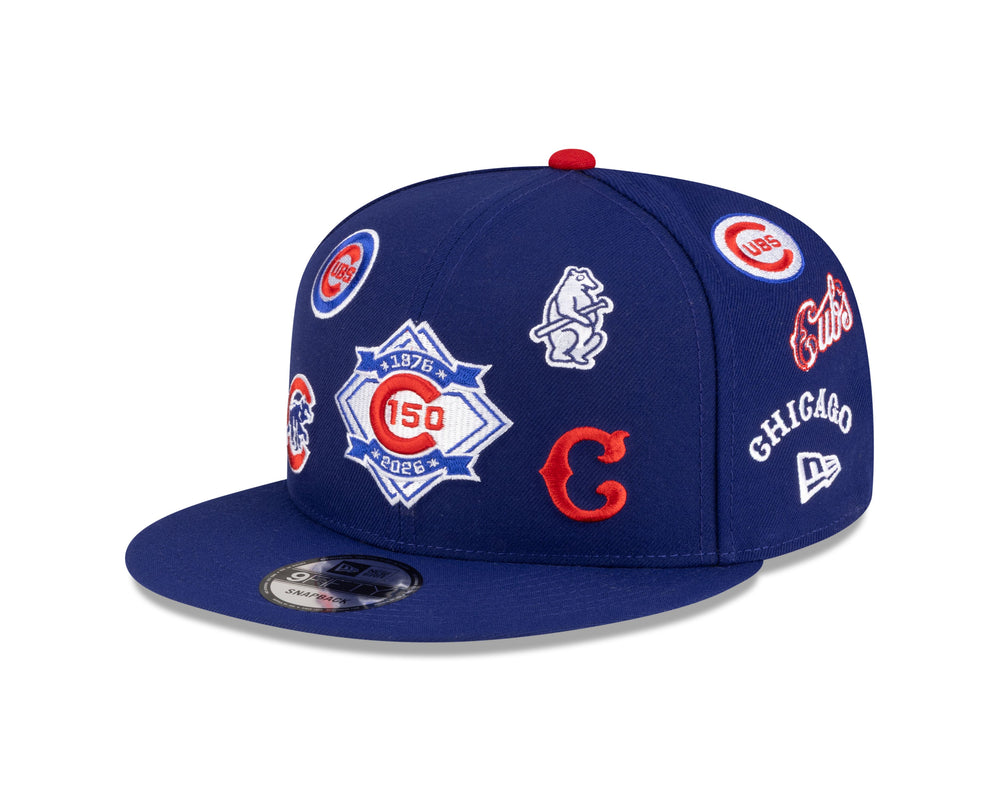 Chicago Cubs 150th Anniversary Logo Spread 9FIFTY Snapback Cap Navy by New Era Caps New Era