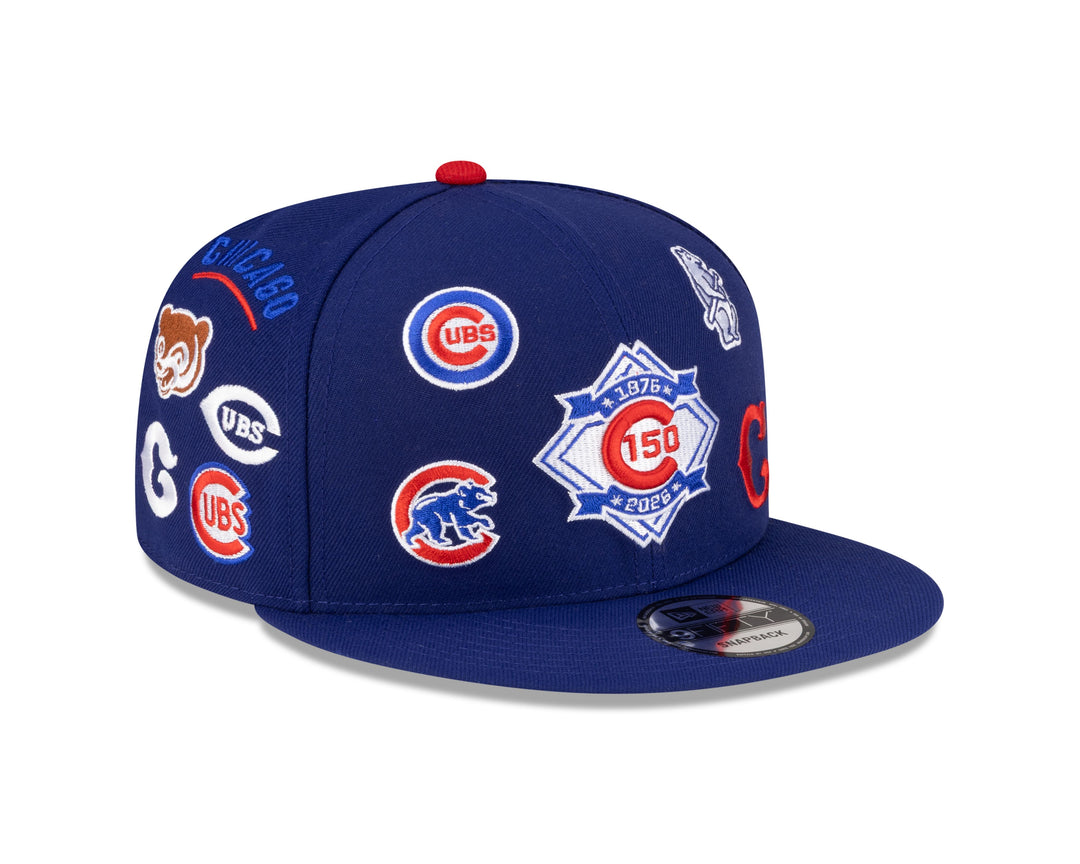 Chicago Cubs 150th Anniversary Logo Spread 9FIFTY Snapback Cap Navy by New Era Caps New Era
