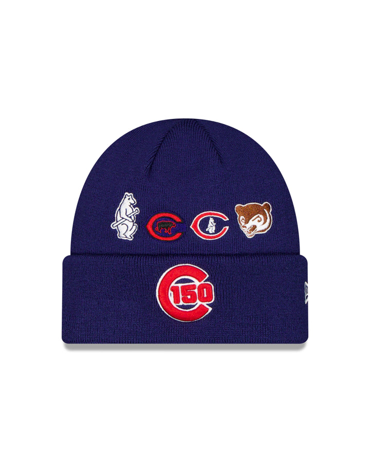 Chicago Cubs 150th Anniversary Logos Cuff Knit Beanie by New Era Knits NEW ERA CAP COMPANY