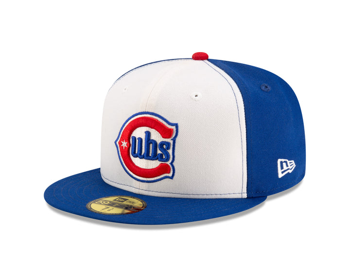 Chicago Cubs Blues Alternate 59FIFTY On-Field White &amp; Royal Youth Fitted Cap by New Era Caps NEW ERA CAP COMPANY