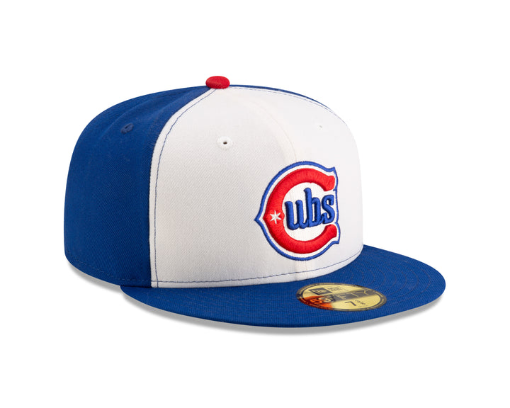 Chicago Cubs Blues Alternate 59FIFTY On-Field White &amp; Royal Youth Fitted Cap by New Era Caps NEW ERA CAP COMPANY