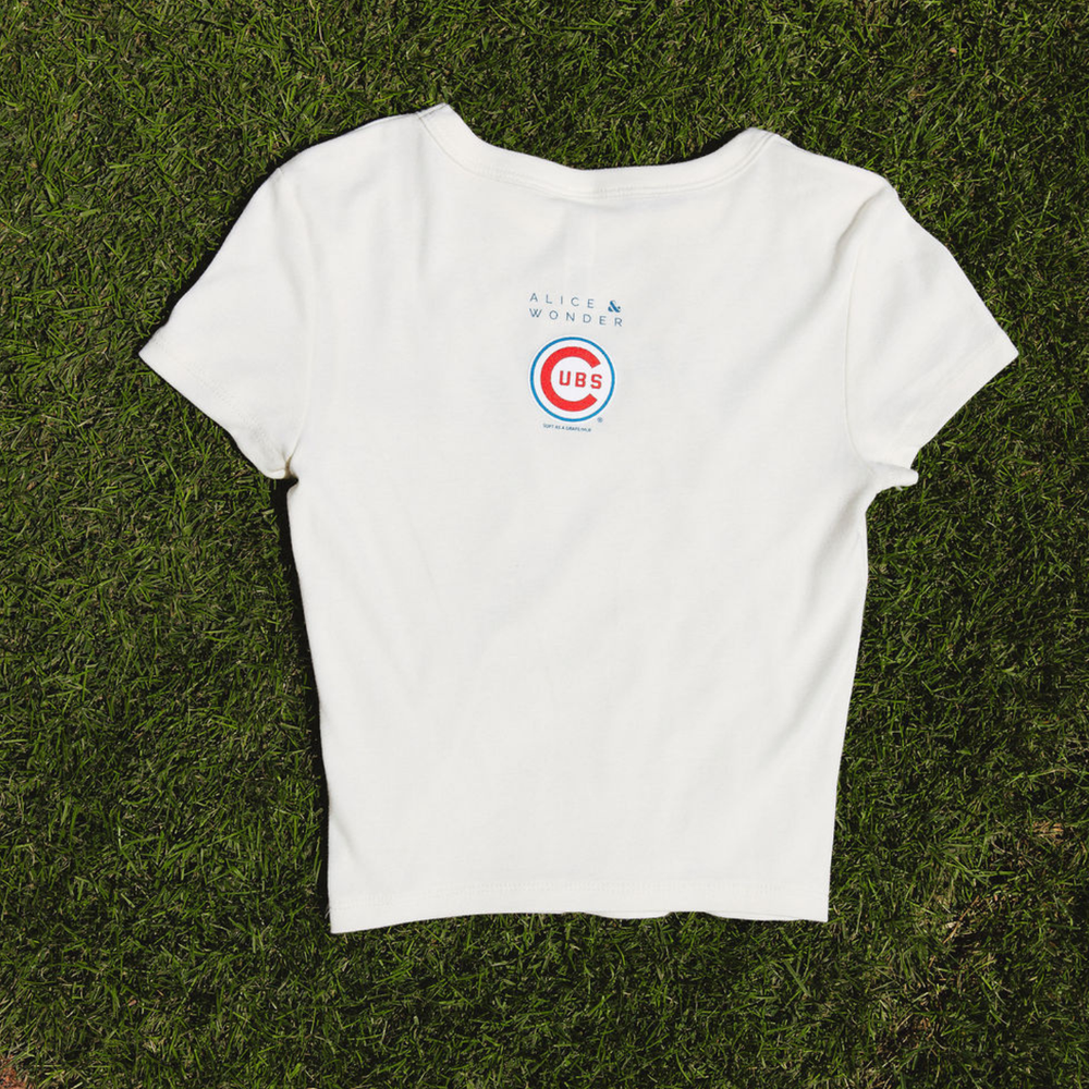 Chicago Cubs x Alice & Wonder Cubbies Baby Tee — Cream Shirts SOFT AS A GRAPE