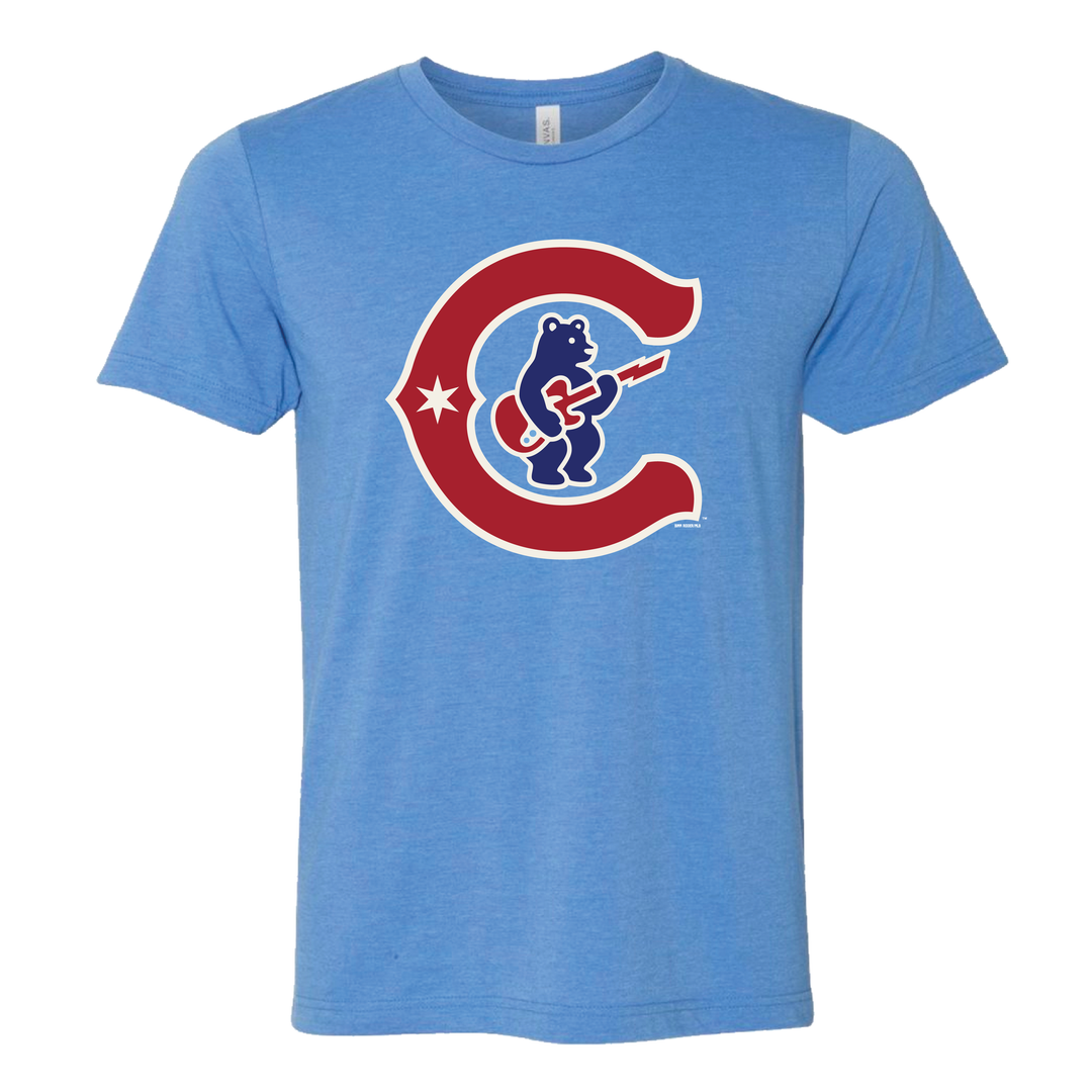 Chicago Cubs Rock Bear in C Youth Light Blue Tee BIMM RIDDER