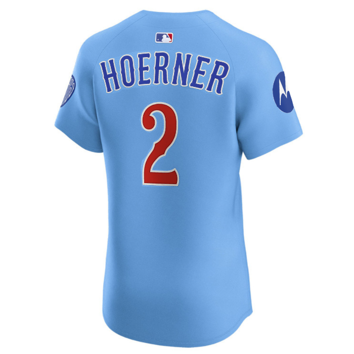 Chicago Cubs Nico Hoerner Blues Alternate Elite Jersey by Nike Jerseys Nike