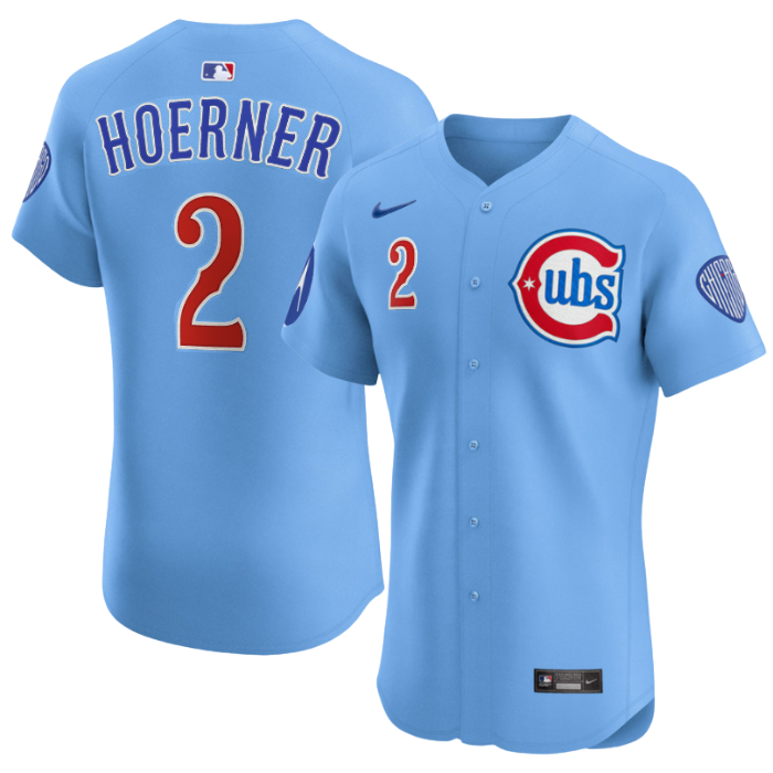 Chicago Cubs Nico Hoerner Blues Alternate Elite Jersey by Nike Jerseys Nike