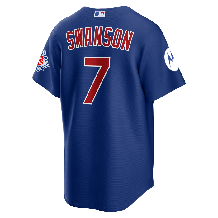 Chicago Cubs Dansby Swanson Royal Blue Alternate 150th Anniversary Limited Jersey by Nike Jerseys Nike