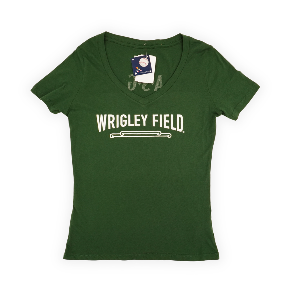 Chicago Cubs 2027 All-Star Game Wrigley Field Green Women's T-Shirt by New Era T-Shirt NEW ERA CAP COMPANY