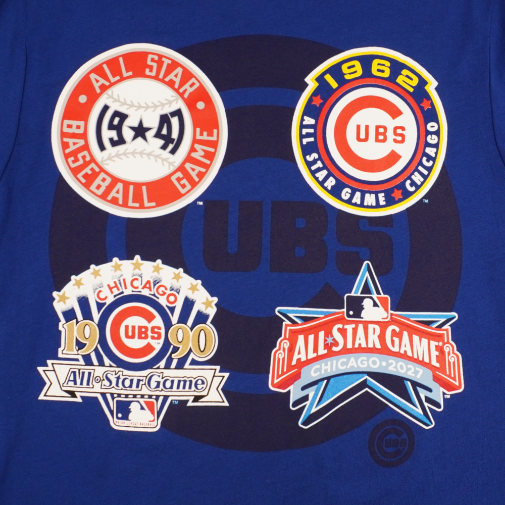Chicago Cubs 2027 All-Star Game History Logos T-Shirt by New Era T-Shirt NEW ERA CAP COMPANY