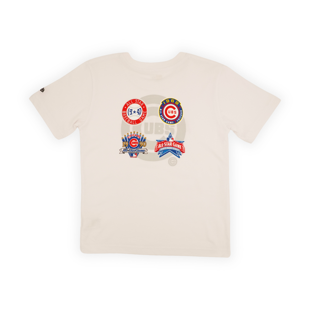 Chicago Cubs 2027 All-Star Game History Logos Youth T-Shirt by New Era T-Shirt NEW ERA CAP COMPANY