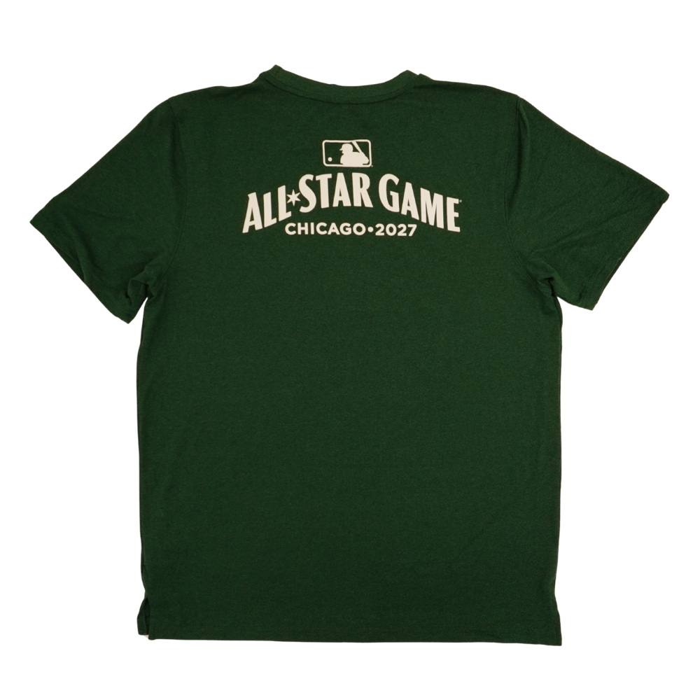 Chicago Cubs 2027 All-Star Game Wrigley Field Green T-Shirt by New Era T-Shirt NEW ERA CAP COMPANY