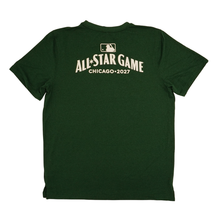 Chicago Cubs 2027 All-Star Game Wrigley Field Green T-Shirt by New Era T-Shirt NEW ERA CAP COMPANY
