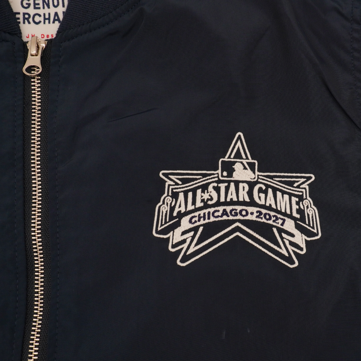 Chicago Cubs 2027 All-Star Game Nylon Bomber Navy Jacket by JH Design Group Jacket JH DESIGN GROUP