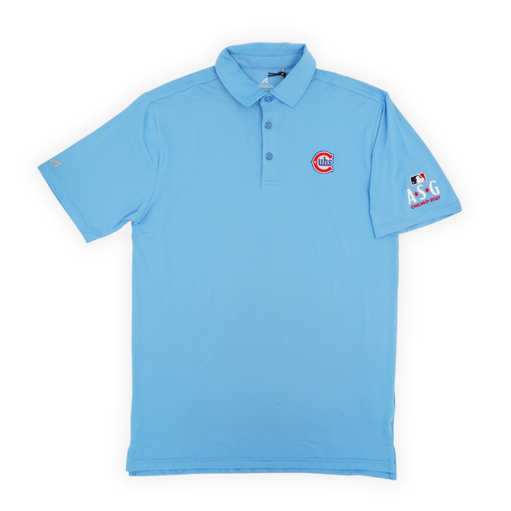 Chicago Cubs All-Star Game Horizontal Alternate Logo Light Blue Era Polo by Antigua Polo THE ANTIGUA GROUP
