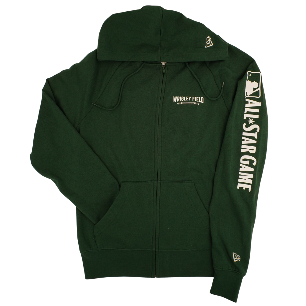 Chicago Cubs 2027 All-Star Game Wrigley Field Zip Up Hood Green Hoodie by New Era Hoodie NEW ERA CAP COMPANY
