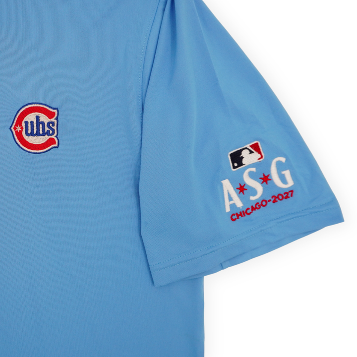Chicago Cubs All-Star Game Horizontal Alternate Logo Light Blue Era Polo by Antigua Polo THE ANTIGUA GROUP