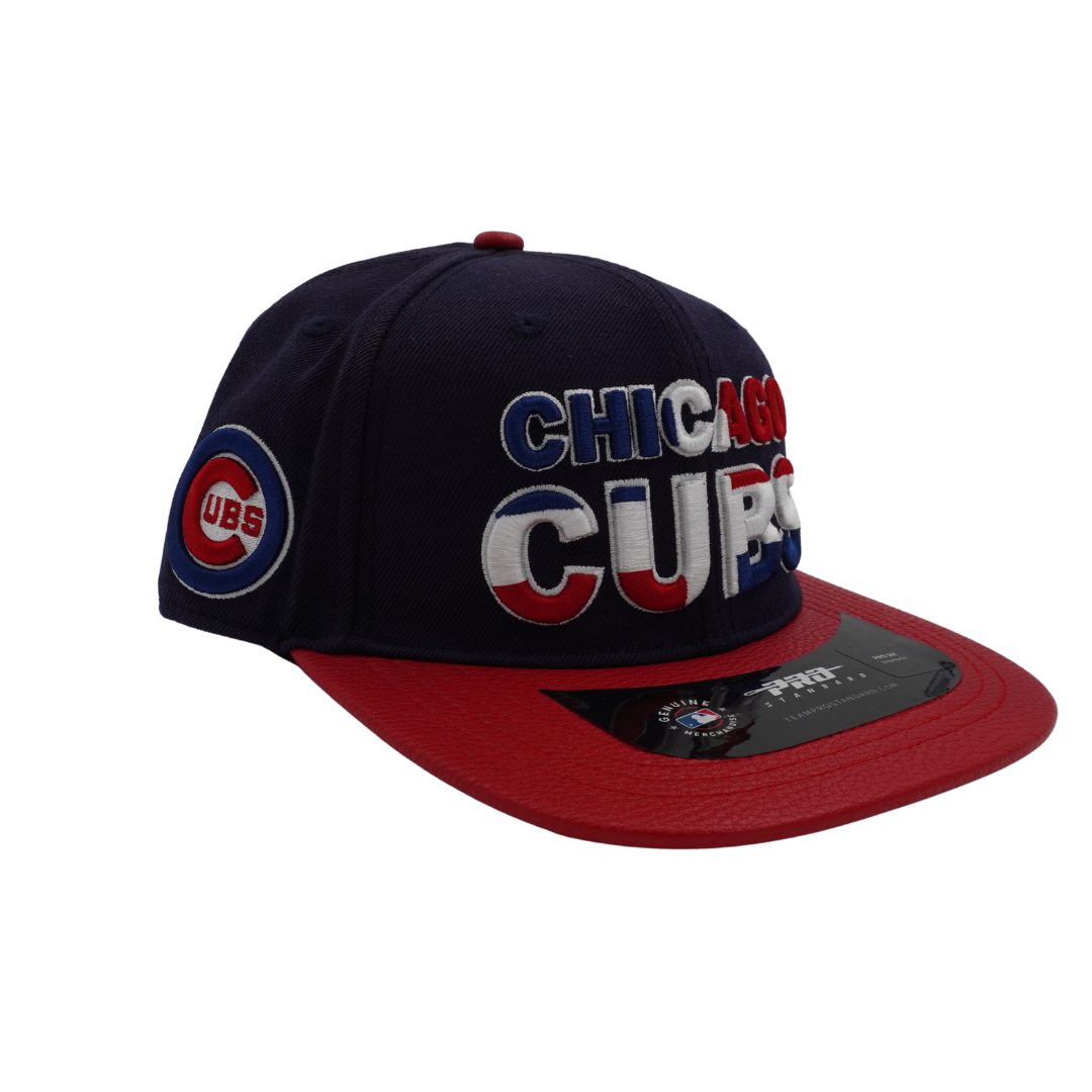 Chicago Cubs Dominican Republic Flag Leather Adjustable Cap by Pro Standard Caps PRO STANDARD