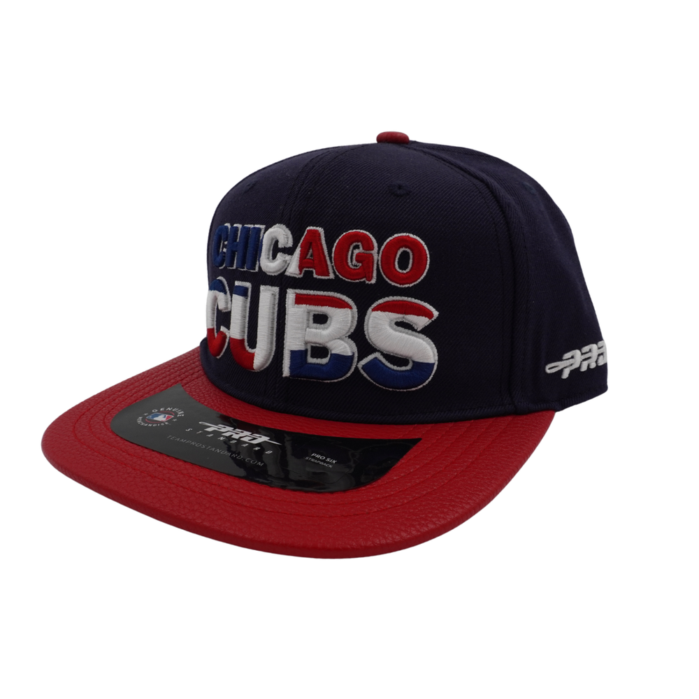 Chicago Cubs Dominican Republic Flag Leather Adjustable Cap by Pro Standard Caps PRO STANDARD