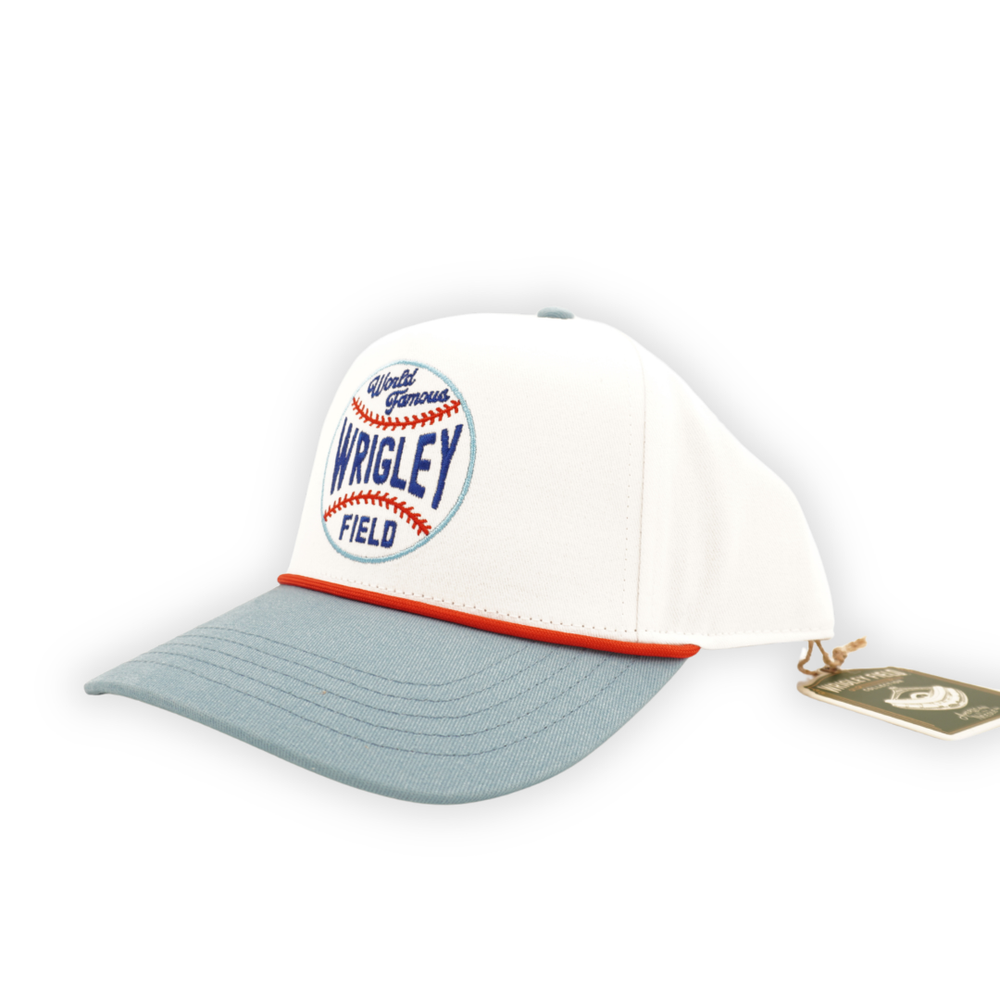 Wrigley Field Scottie Baseball Adjustable Cap in White/Light Blue by American Needle Caps AMERICAN NEEDLE