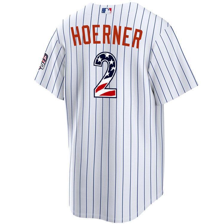 Chicago Cubs Nico Hoerner Home USA 250 Jersey by Nike NIKE USA