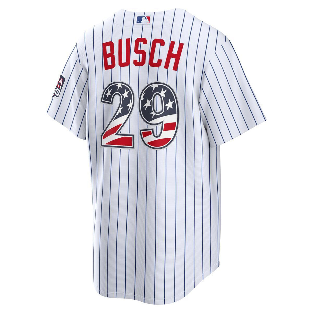 Chicago Cubs Michael Busch Home USA 250 Jersey by Nike NIKE USA
