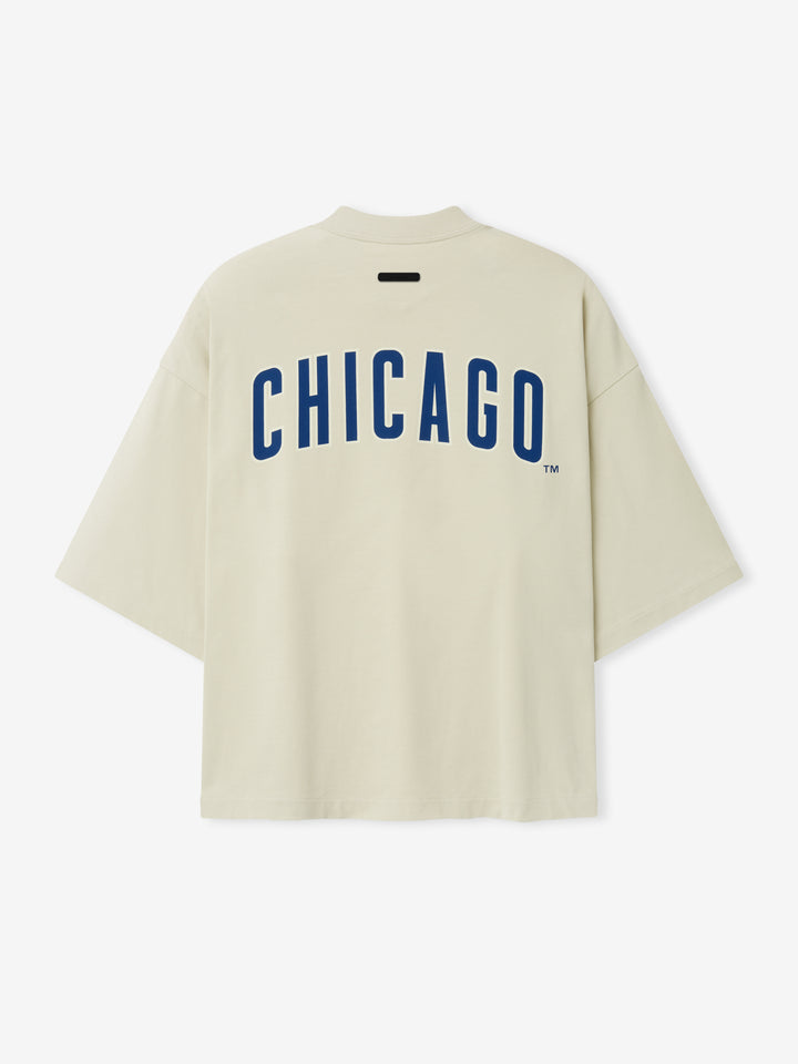 Chicago Cubs x Fear of God Essentials Wordmark Tee in Sandstone Short Sleeve Tees FEAR OF GOD