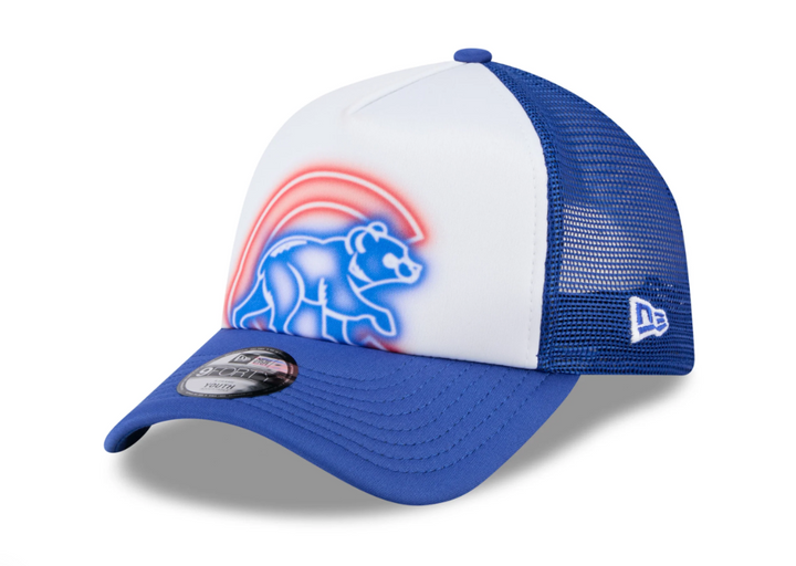Chicago Cubs Painted Walking Bear White &amp; Royal Toddler 9Forty Trucker Cap by New Era Caps NEW ERA CAP COMPANY