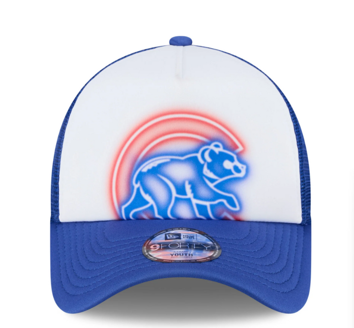 Chicago Cubs Painted Walking Bear White &amp; Royal Toddler 9Forty Trucker Cap by New Era Caps NEW ERA CAP COMPANY