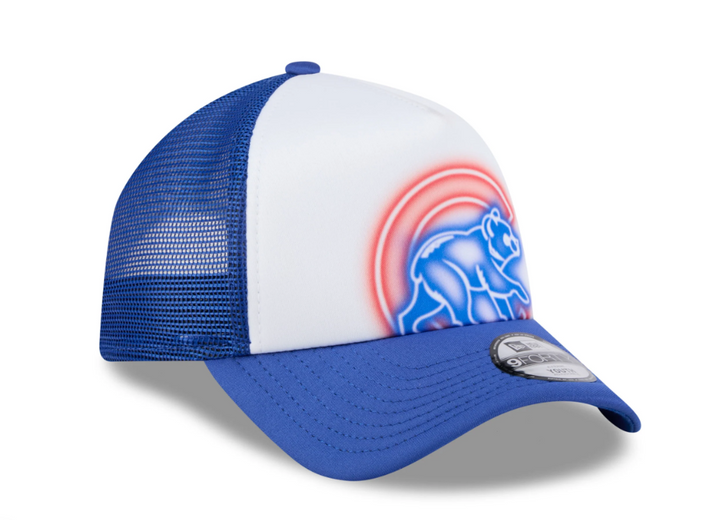 Chicago Cubs Painted Walking Bear White &amp; Royal Toddler 9Forty Trucker Cap by New Era Caps NEW ERA CAP COMPANY