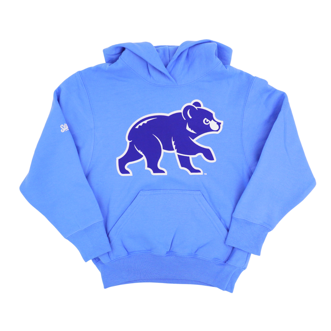 Chicago Cubs Walking Bear Youth Light Blue Hoodie Sweatshirts & Hoodies DYNASTY APPAREL
