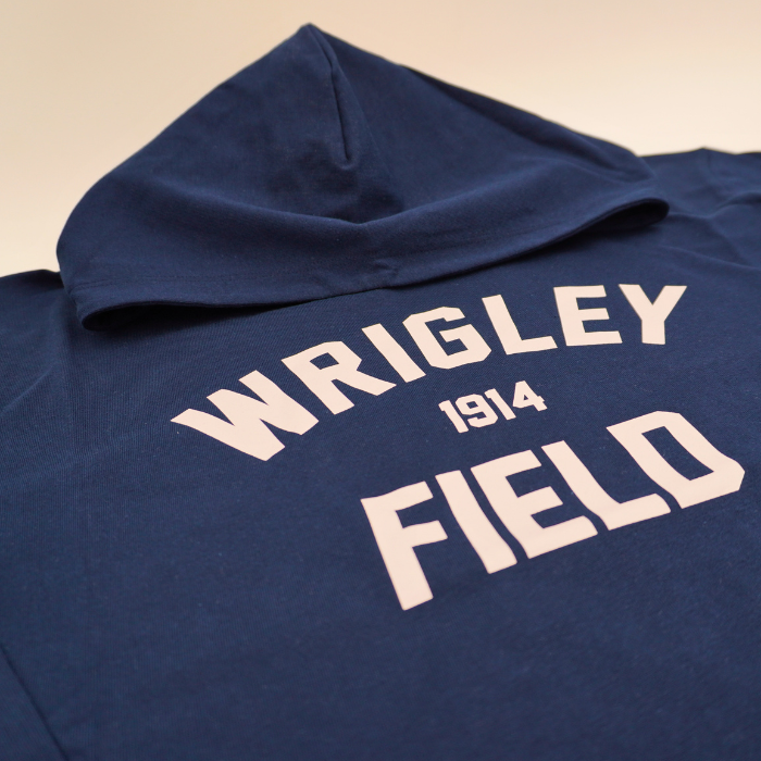 Chicago Cubs Wrigley Field Long Sleeve Hoodie Tee in Navy Sweatshirts & Hoodies LEVY UK