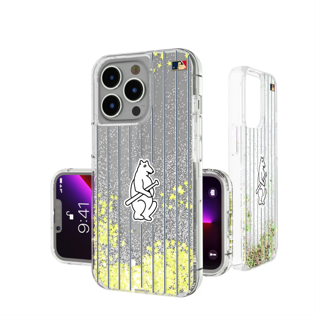 Chicago Cubs 1914 - Cooperstown Collection Pinstripe Glitter Phone Case Phone Cases Keyscaper
